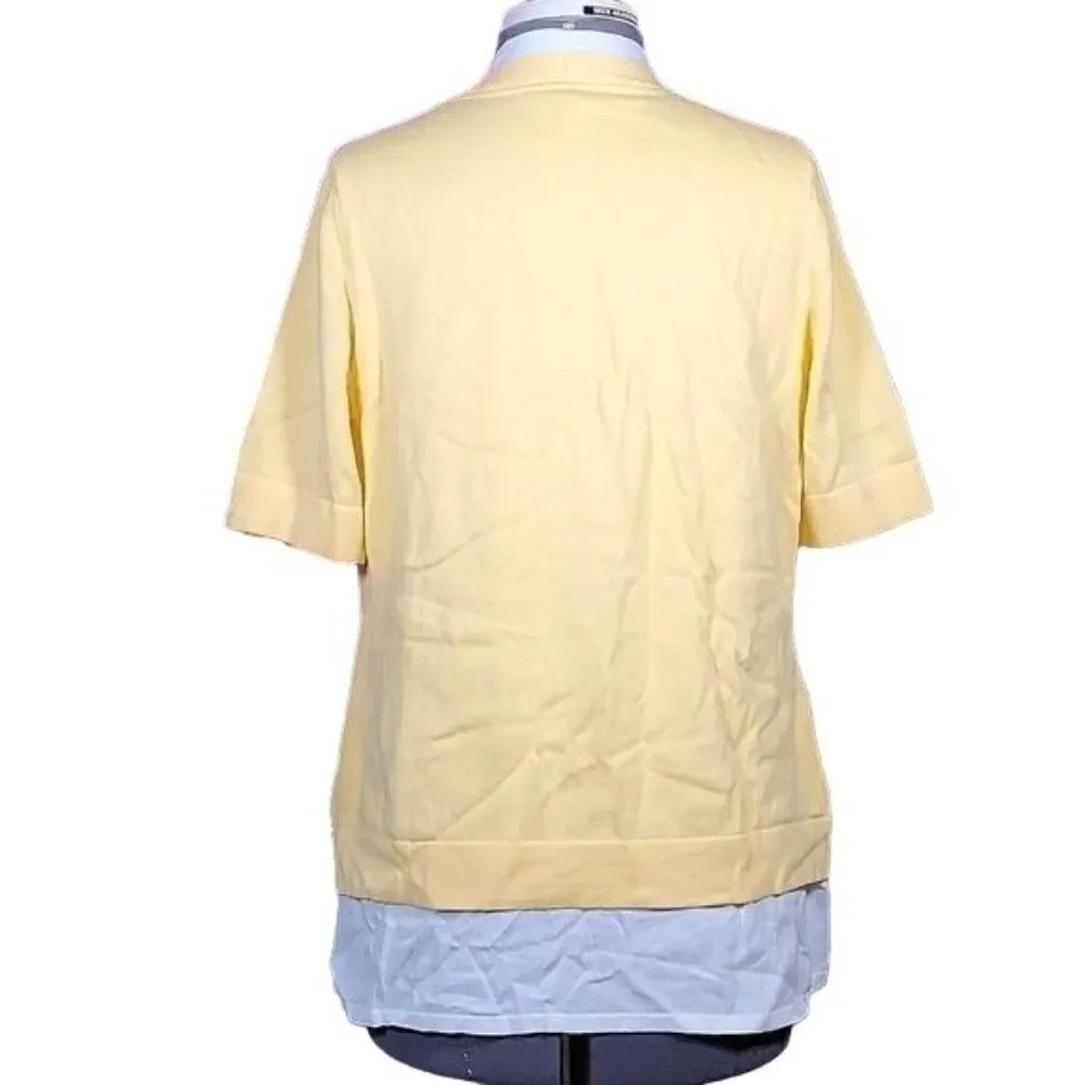 NWOT Isaac Mizrahi Live! Elbow Sleeve Layered Cardigan with Pockets Sz S